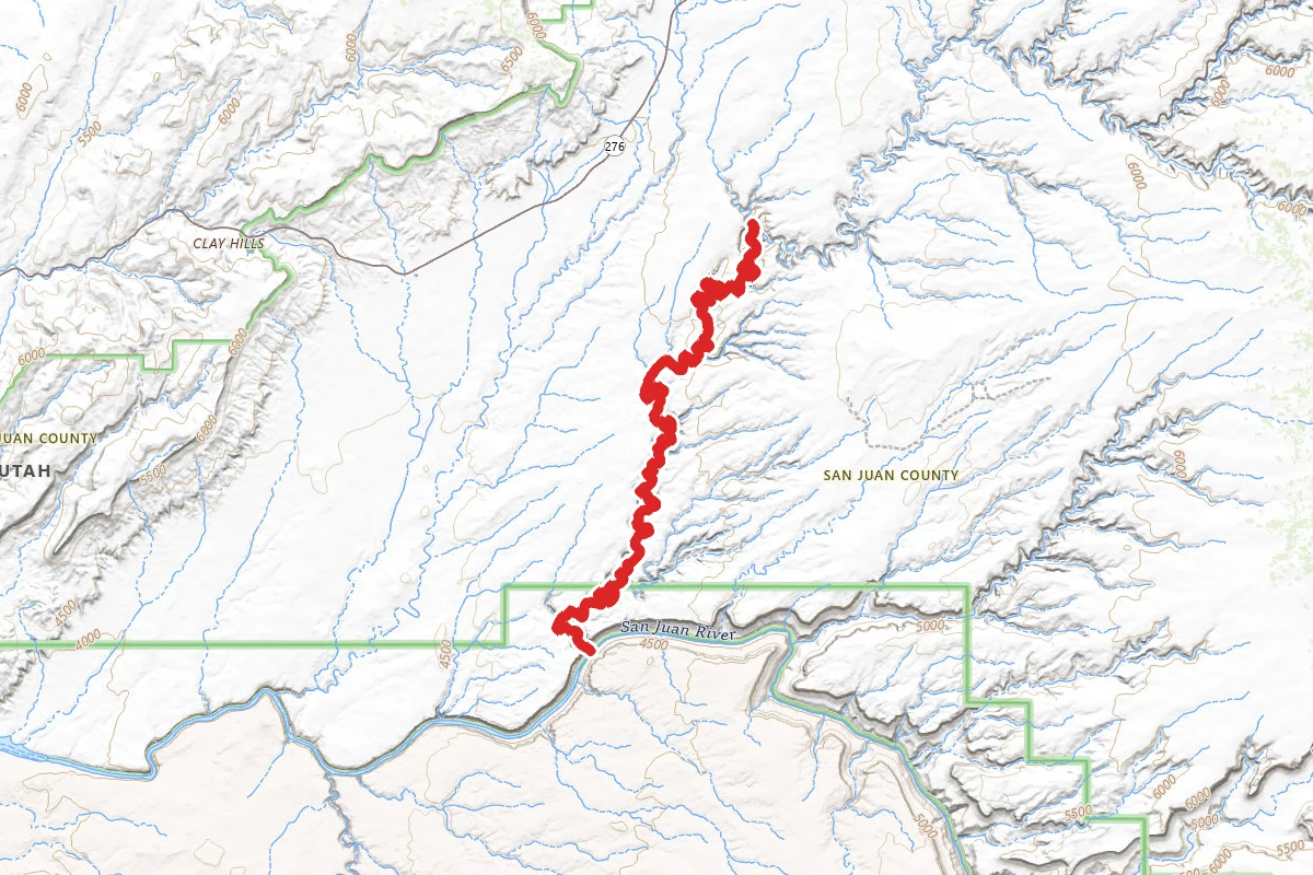 Grand Gulch route map