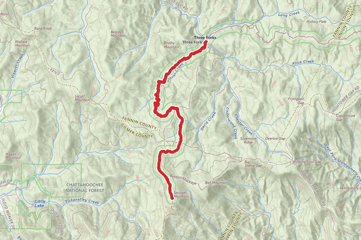 Three Forks and Springer Mountain