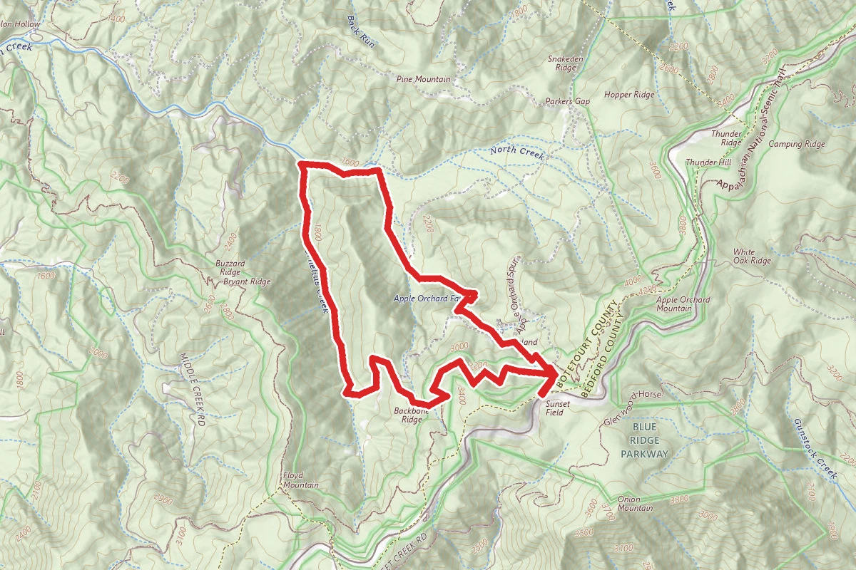 Apple Orchard Falls Trail and Cornelius Creek Circuits Trail