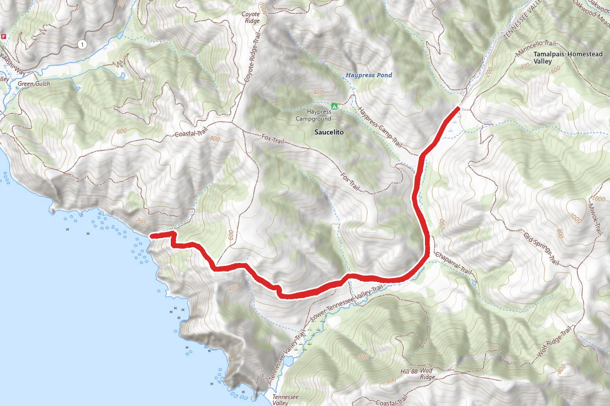 Pirates Cove via Tennessee Valley Trail