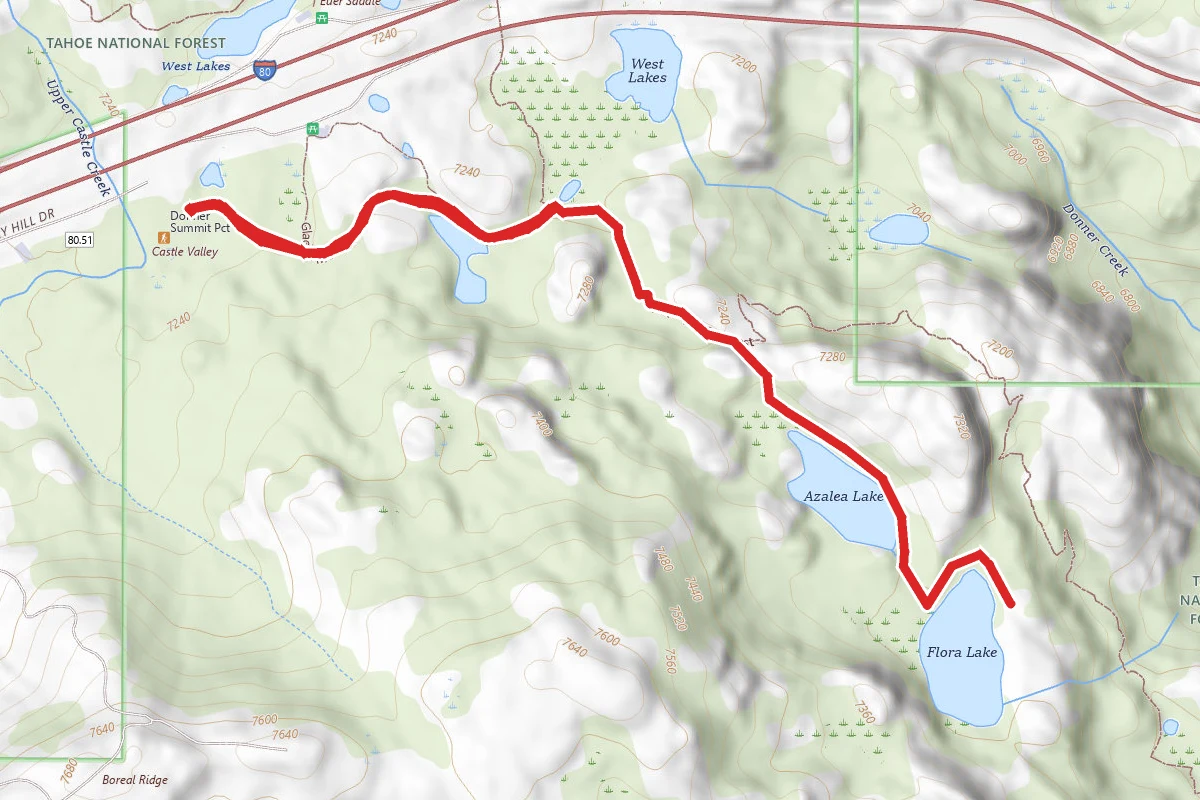 Azalea Lake and Flora Lake via Donner Summit Lakes Trail