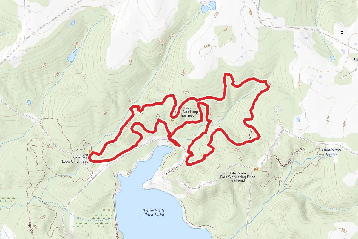 Tyler State Park C and D Loop Trail