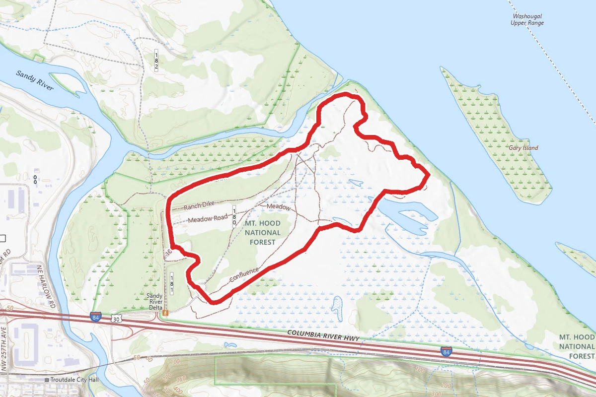Boundary, Meadow, Confluence and Sandy River Delta Loop