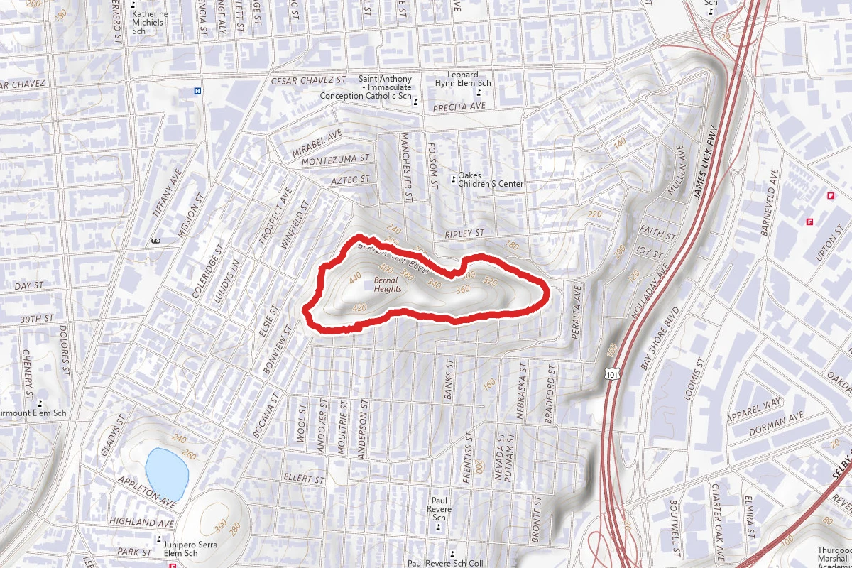 Bernal Heights Park Trail
