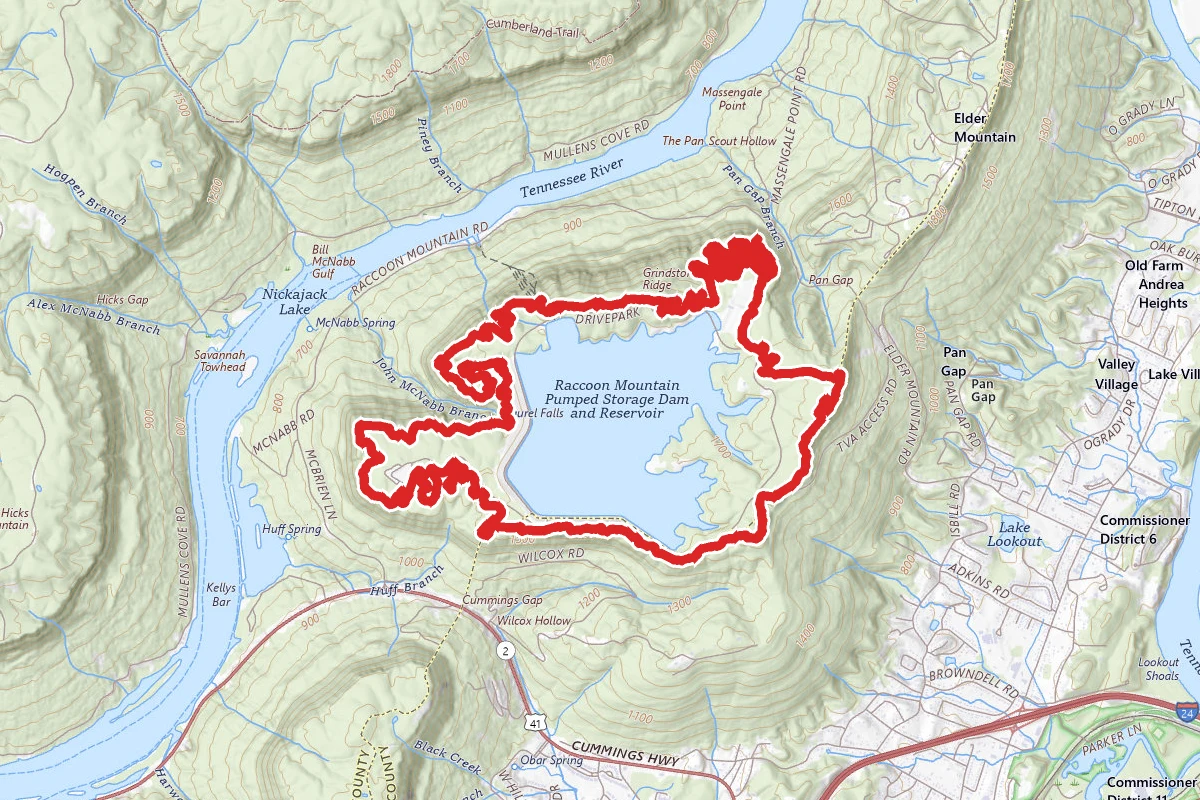 Raccoon Mountain Reservoir Loop