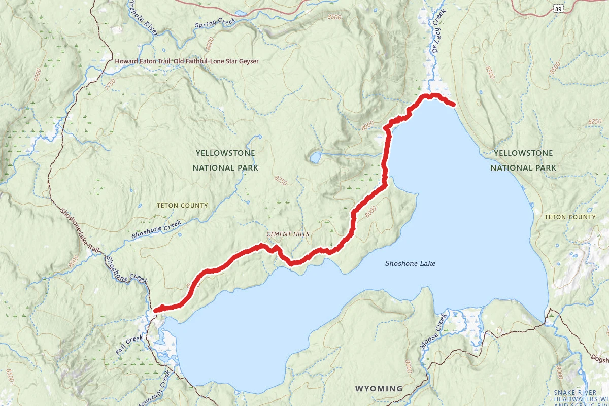 North Shore Shoshone Lake Trail