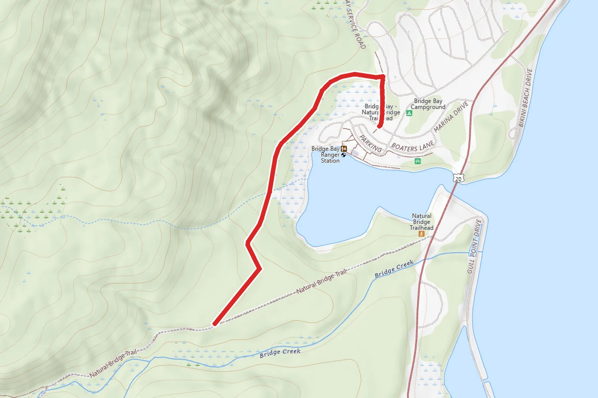 Bridge Bay Campground-Natural Bridge Trail