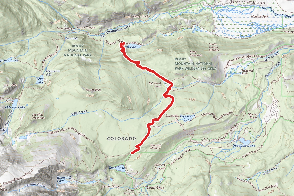 Flattop Mountain Trail Junction - Cub Lake