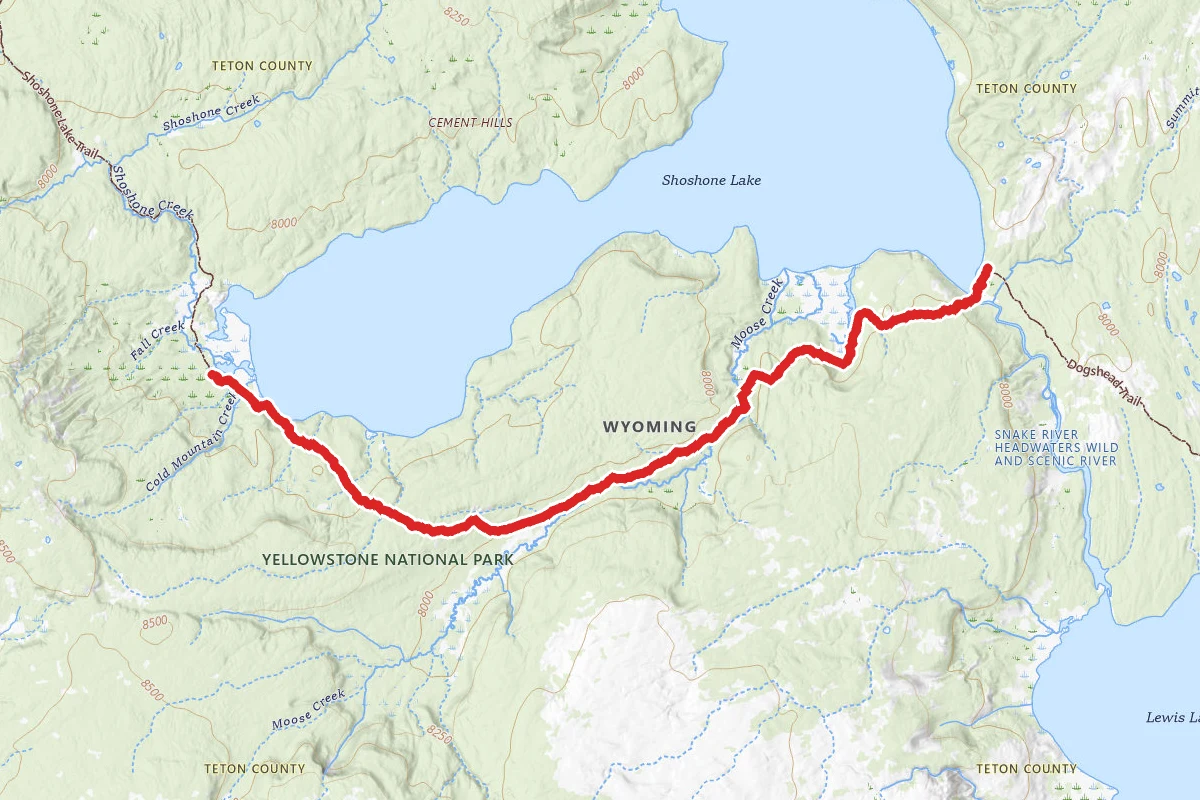 South Shore Shoshone Lake Trail