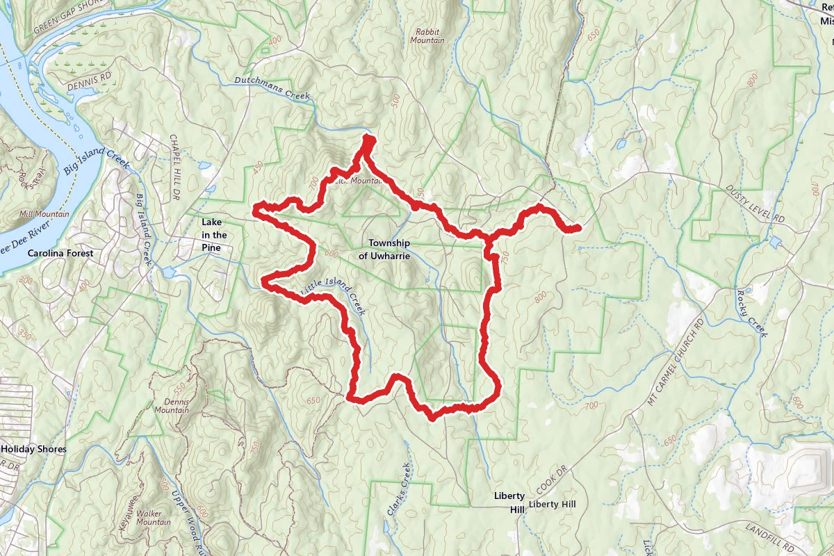 Lick Mountain via Uwharrie and Dutchman's Creek Loop
