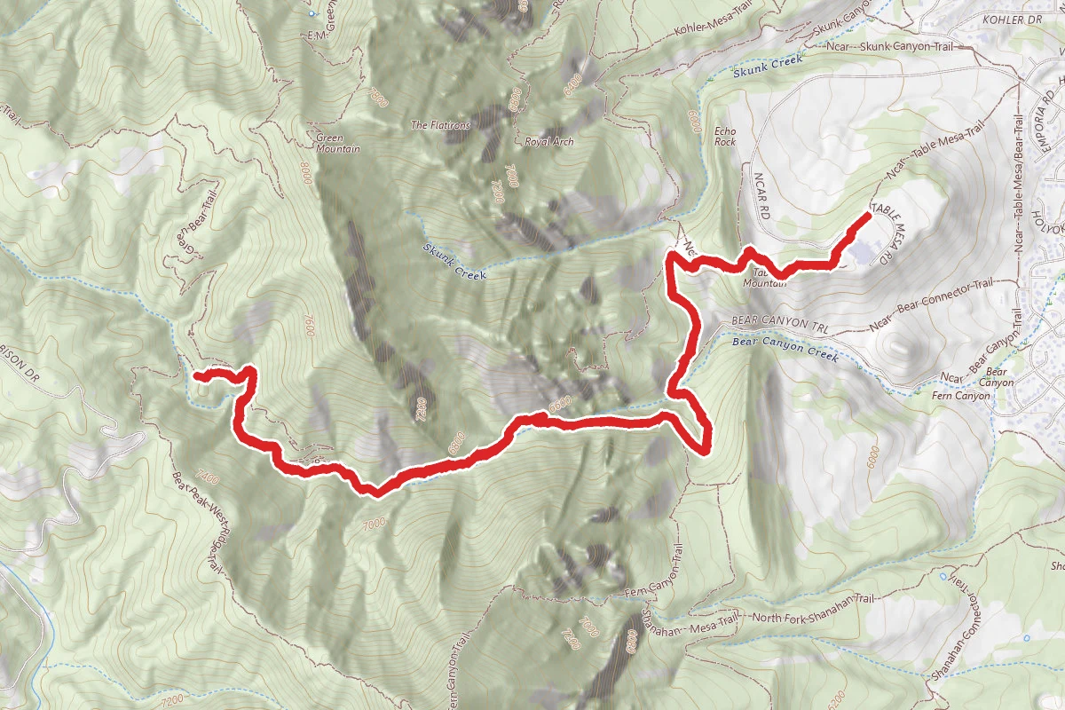Bear Canyon Trail to Bear Peak West Ridge