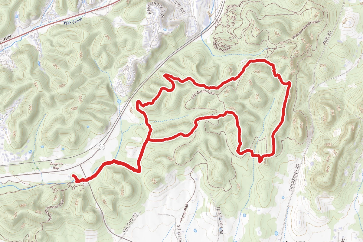 Mossy Ridge Trail Via Cane Connector Trail