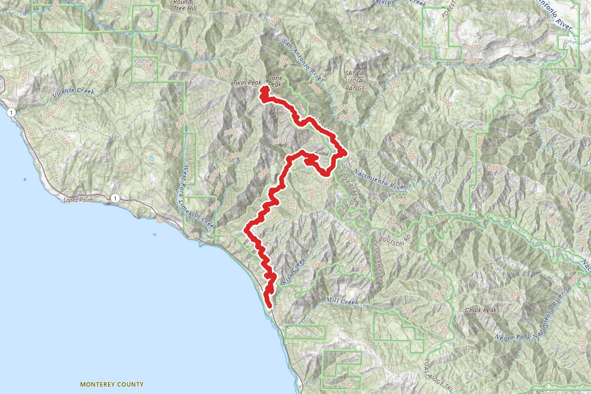 Cone Peak via Highway 1