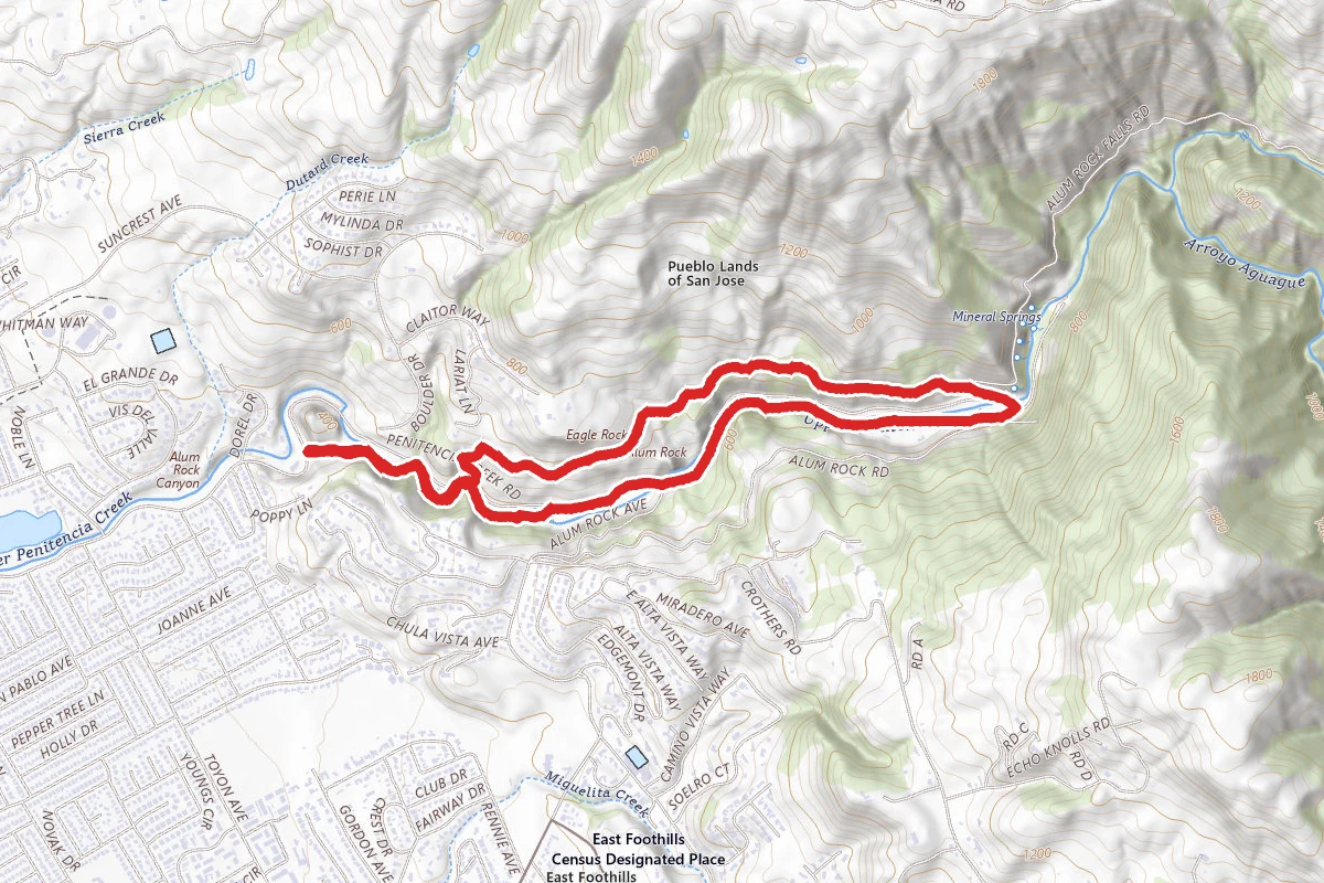 Penitencia Creek Trail and North Rim Trail Loop