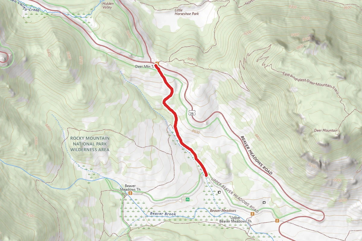 Beaver Meadows - Deer Ridge Parking Trail