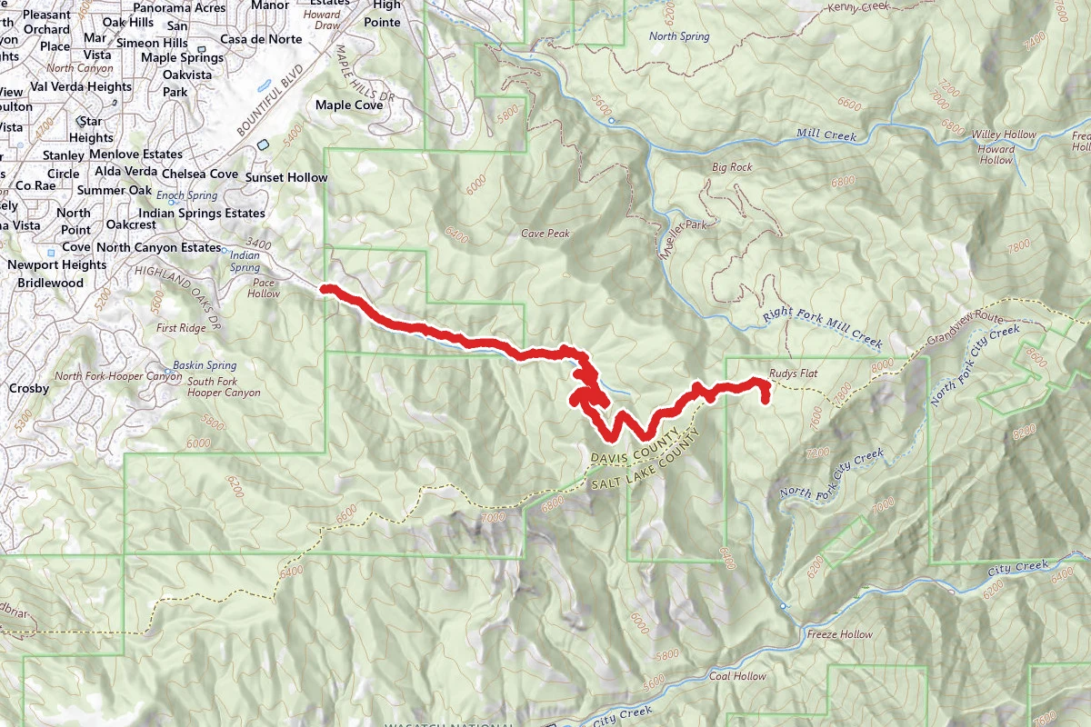 North Canyon Trail to Rudys Flat