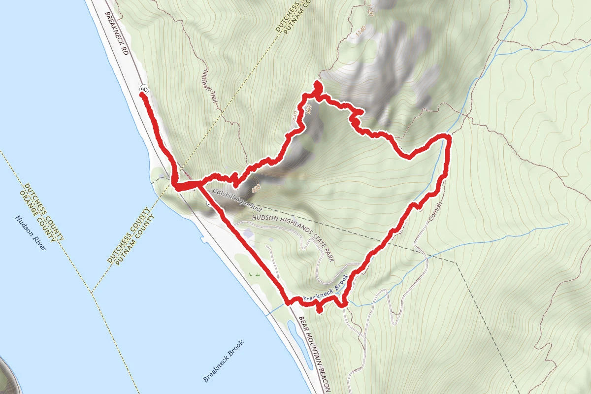 Breakneck Ridge, Undercliff, Green Blazes, and Brook Trail Loop