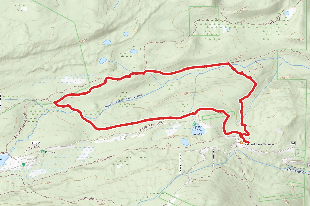 Sourdough Trail to South St. Vrain Trail Loop
