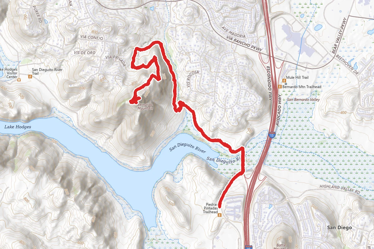 W Bernardo Road and Mission Road to Bernardo Moutain