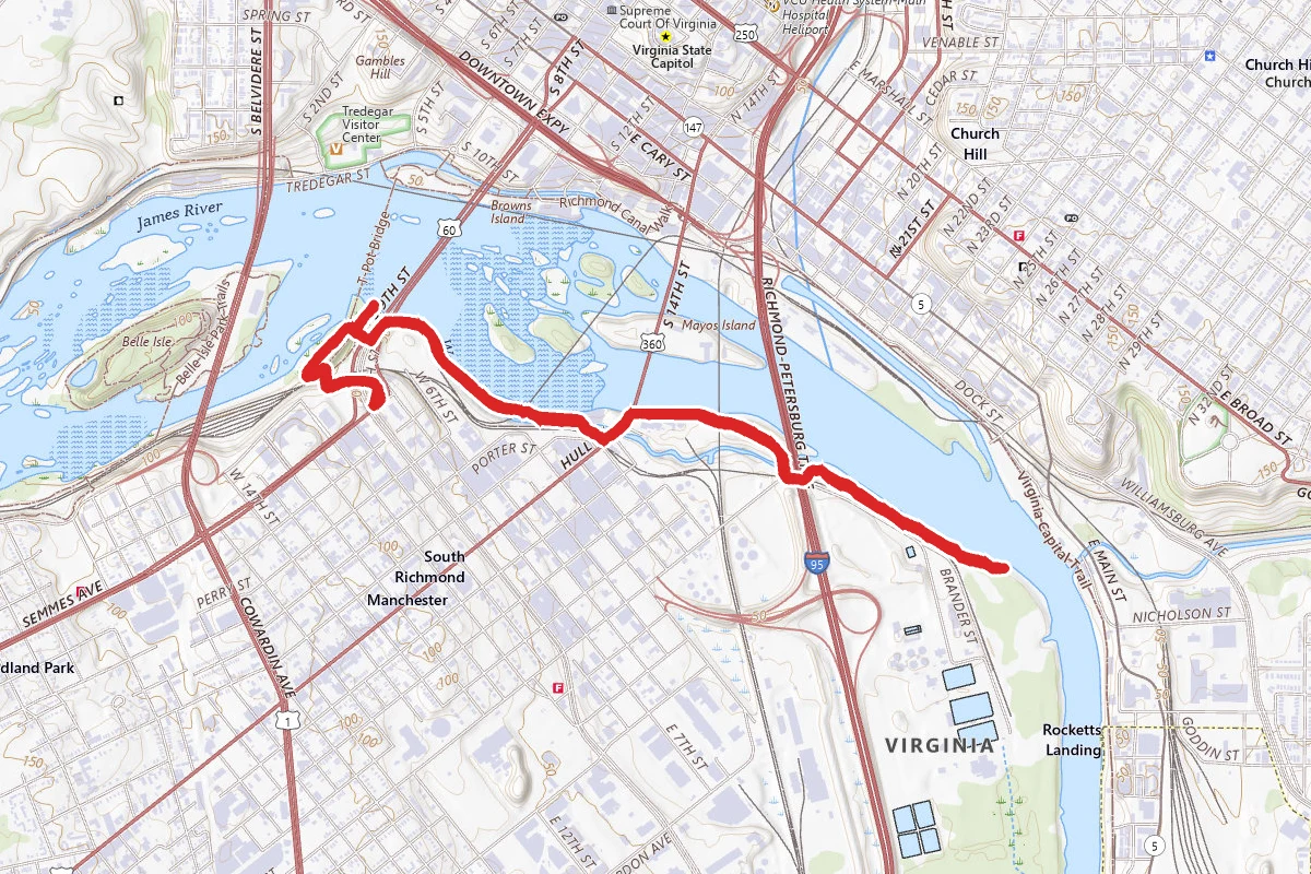 Floodwall and Slave Trail