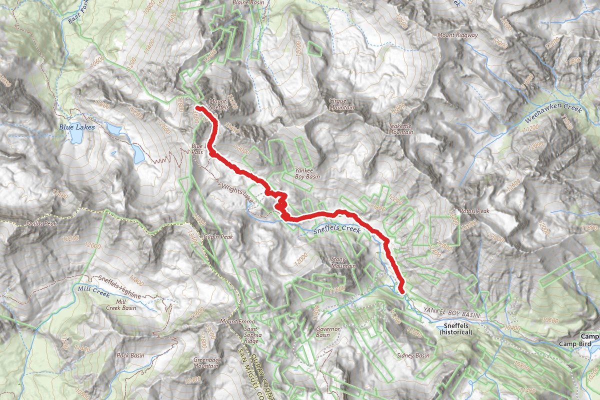 Mount Sneffels via Yankee Boy Basin
