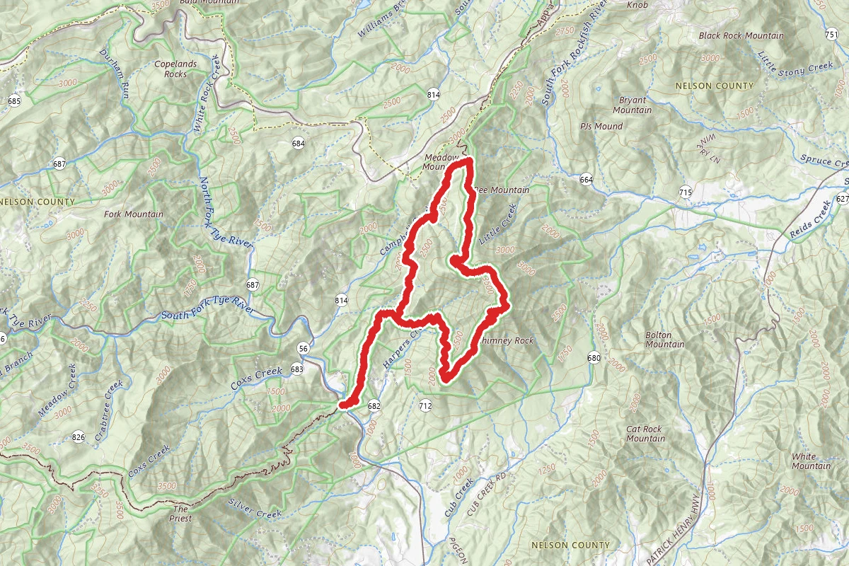 Three Ridges Loop via Appalachian Trail and Mau-Har Trail