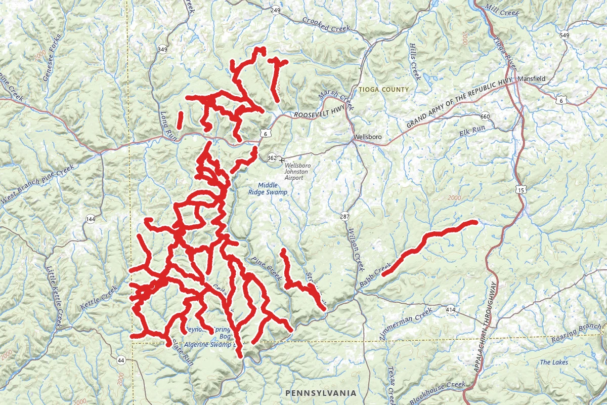 Tioga State Forest Snowmobile Trails