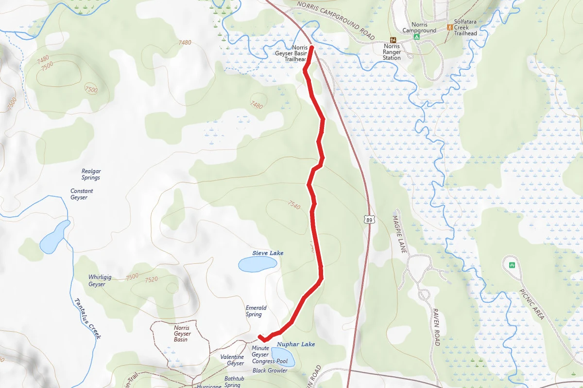 Norris Geyser Basin - Norris Campground Trail