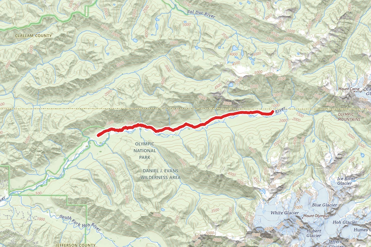 Hoh River Trail to Blue Glacier