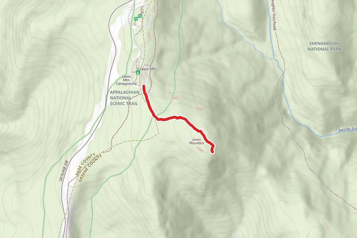 Lewis Mtn East Trail