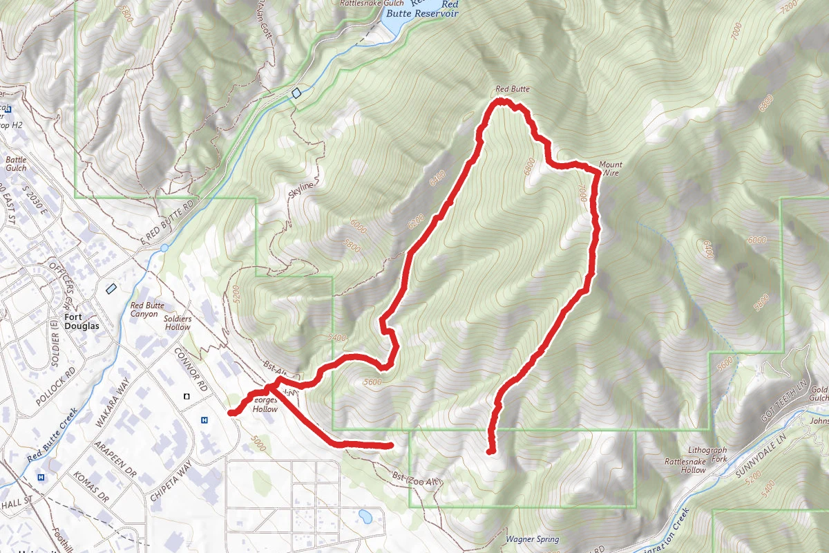 Red Butte and Mount Wire