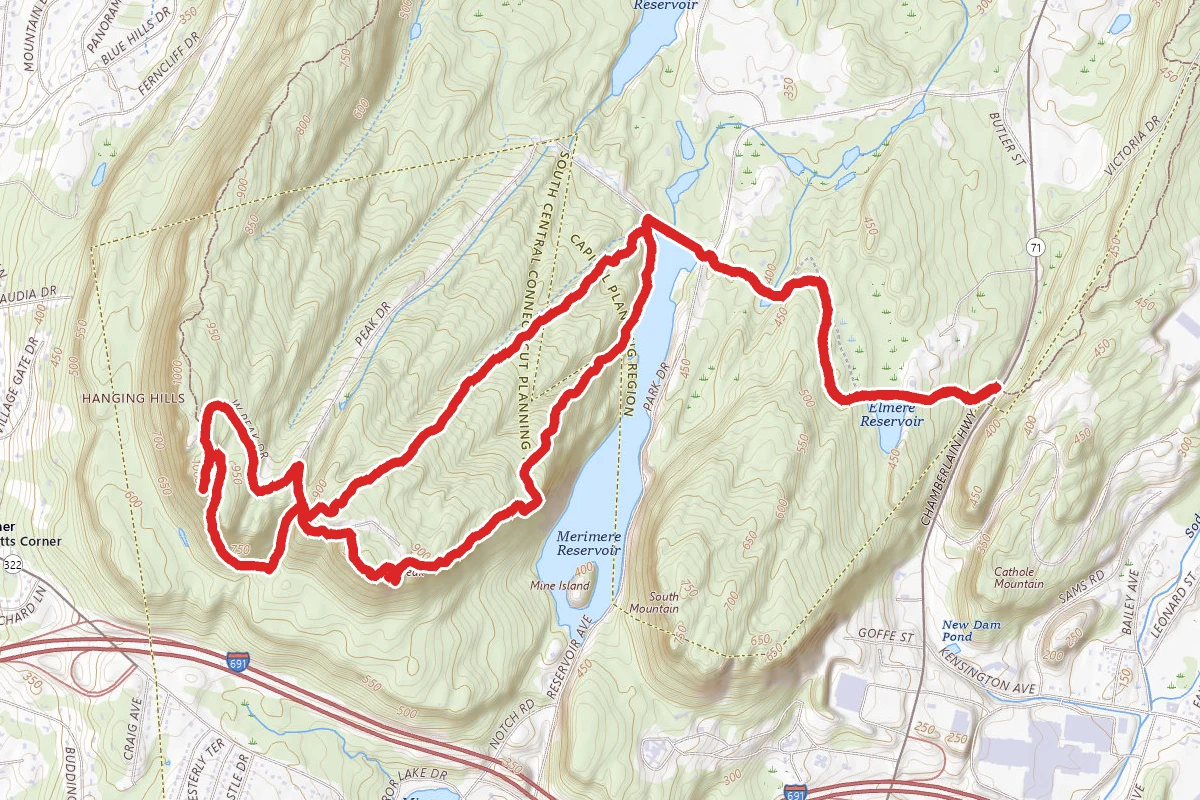 Metacomet, West Peak, East Peak, and Castle Craig Loop