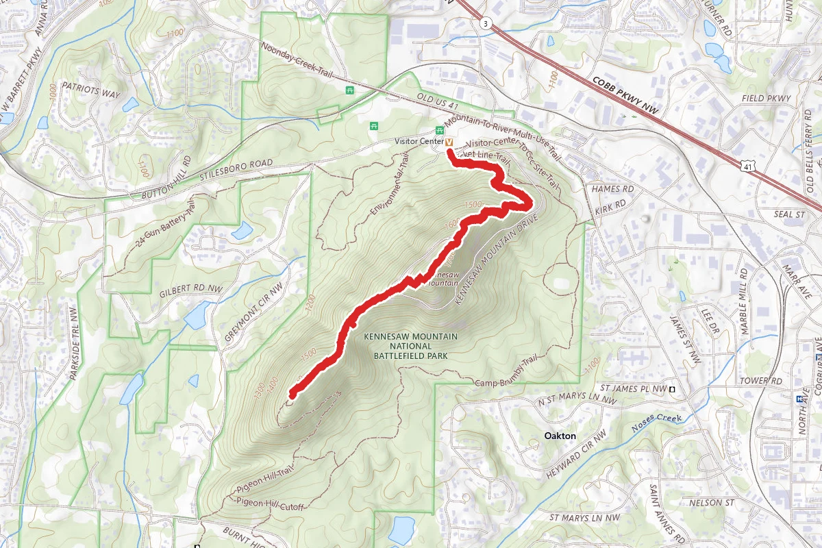 Little Kennesaw Mountain Overlook Via West Trail
