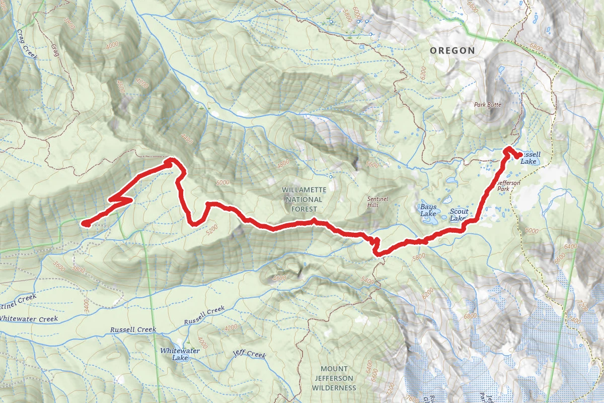 Russell Lake via Whitewater Trail and Pacific Crest Trail