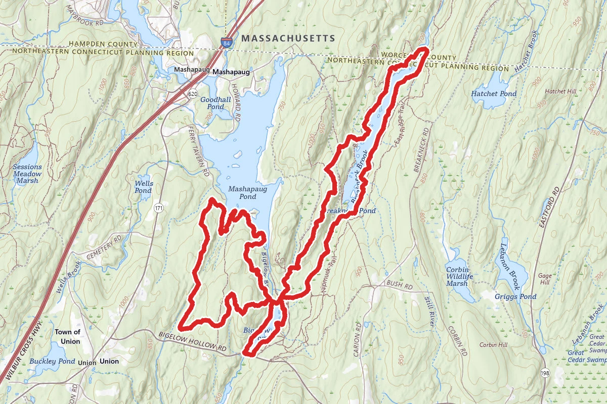 Bigelow Hollow Pond, Mashapaug Lake and Breakneck Pond