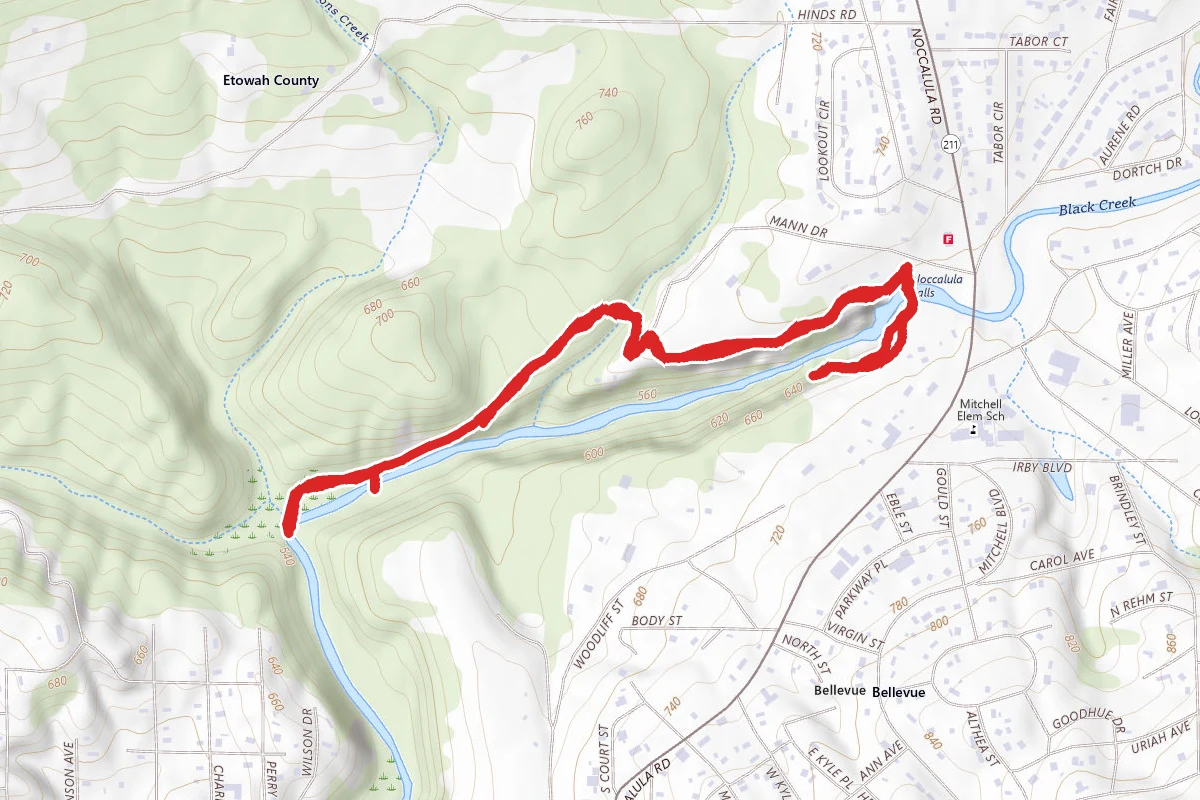 Noccalula Falls and Historic Gorge via Black Creek Trail