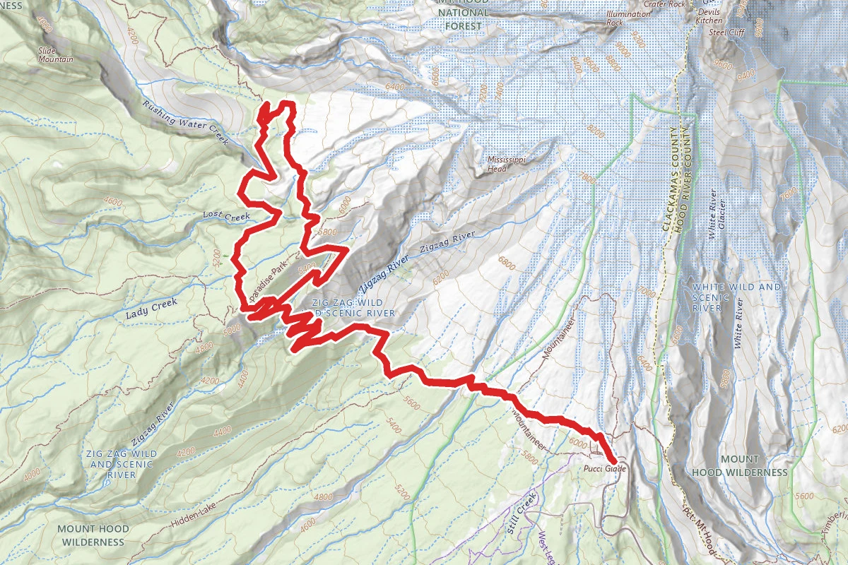 Pacific Crest Trail to Paradise Park Loop 757