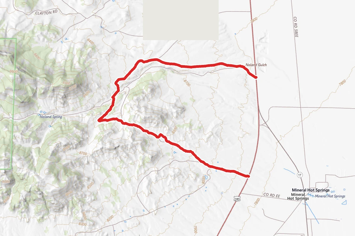 Noland Gulch Loop route map