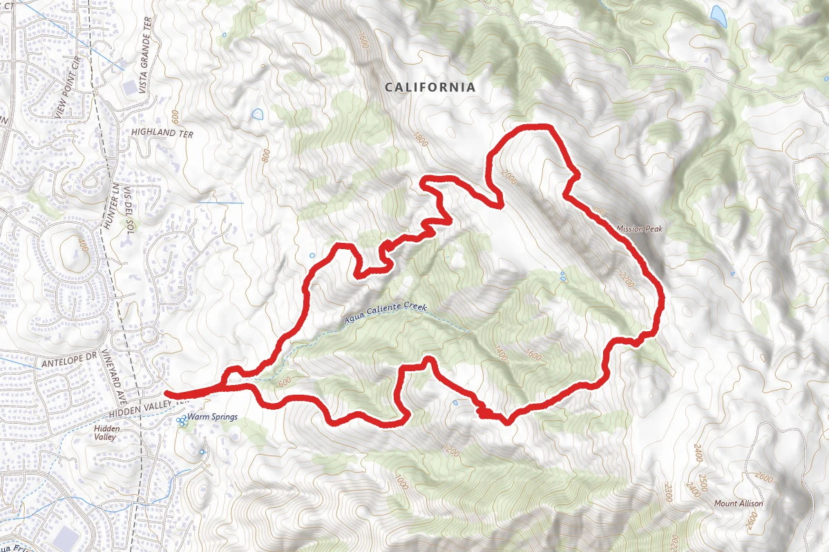 Mission Peak Loop from Stanford Avenue Staging Area