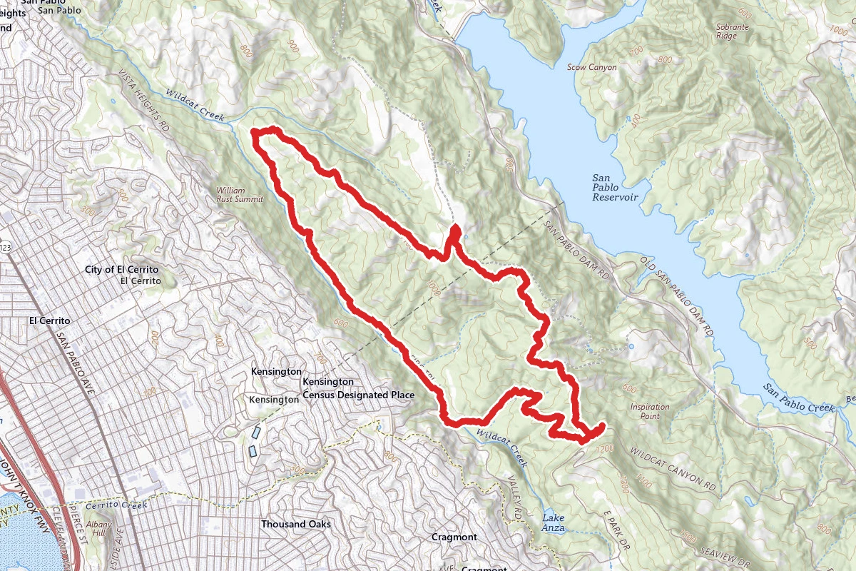 Nimitz Way Trail to Wildcat Creek Trail Loop