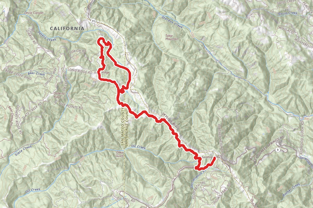 Saratoga Gap Long Ridge Loop Trail