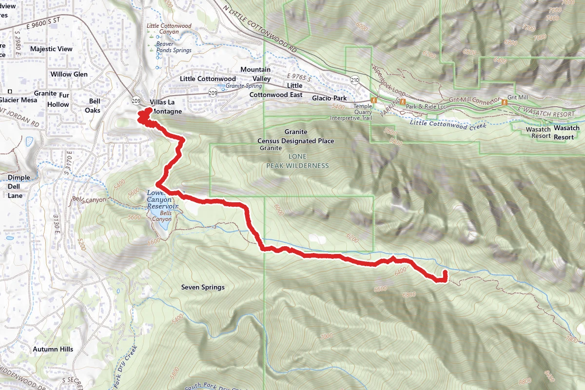 Bells Canyon Trail to Lower Falls