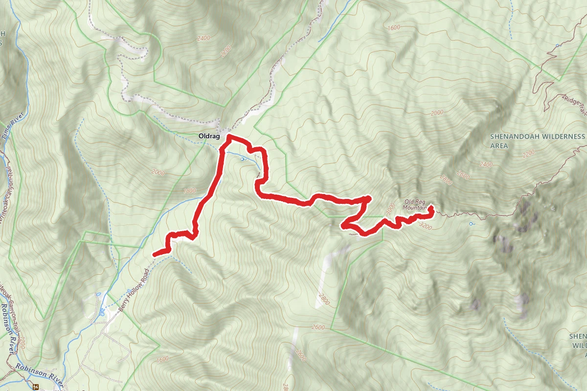 Berry Hollow to Old Rag Mountain Trail