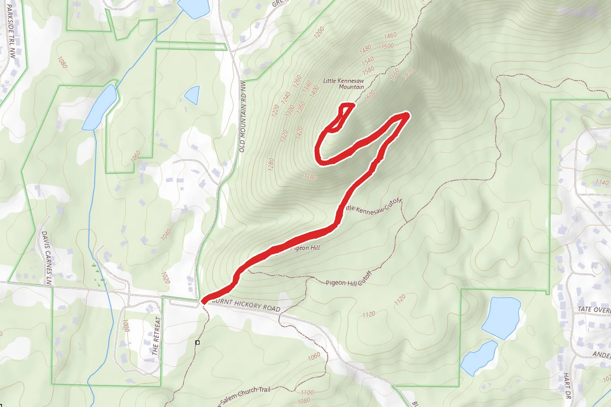 Kennesaw Moutain Overlook via Pigeon Hill Trail