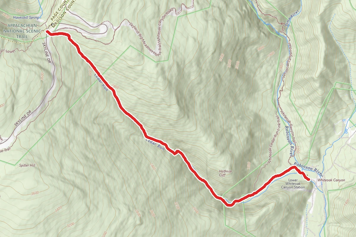 Cedar Run Falls Trail