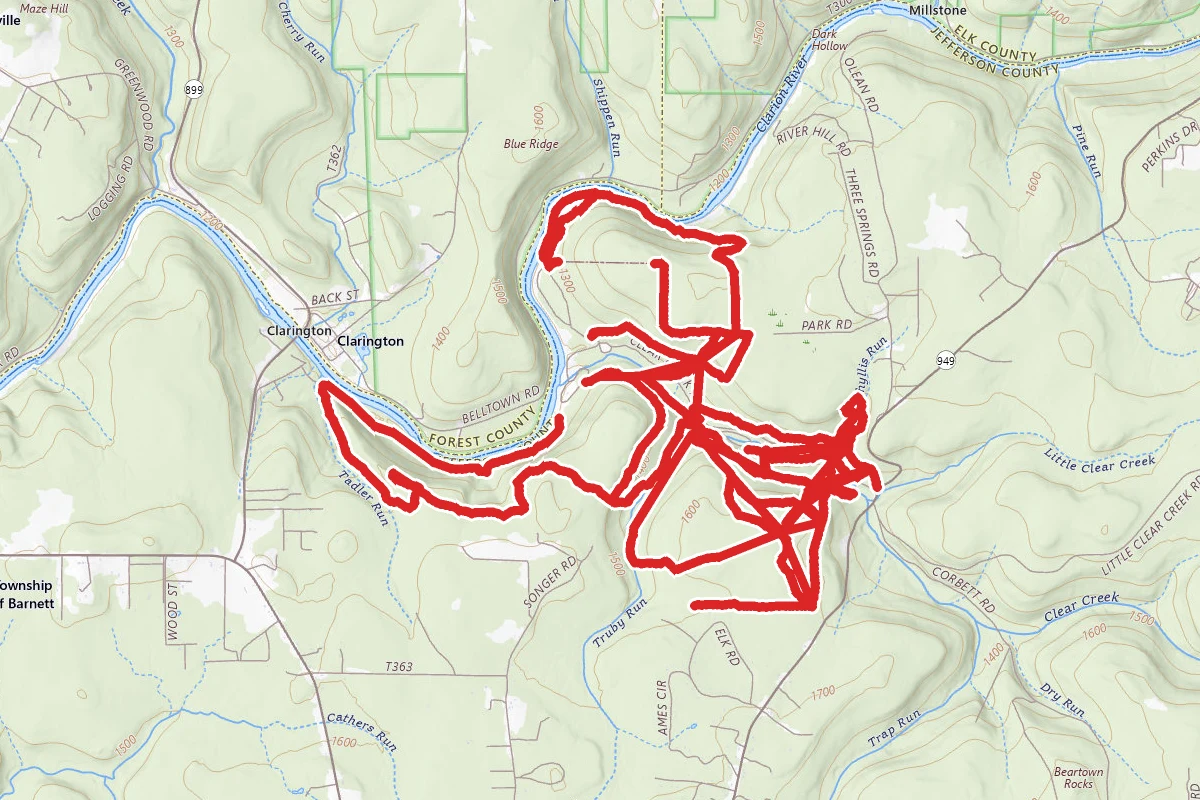 Clear Creek State Park Trails