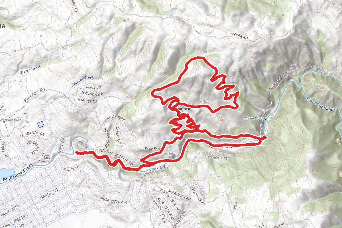 North Rim Trail to Boccardo Trail