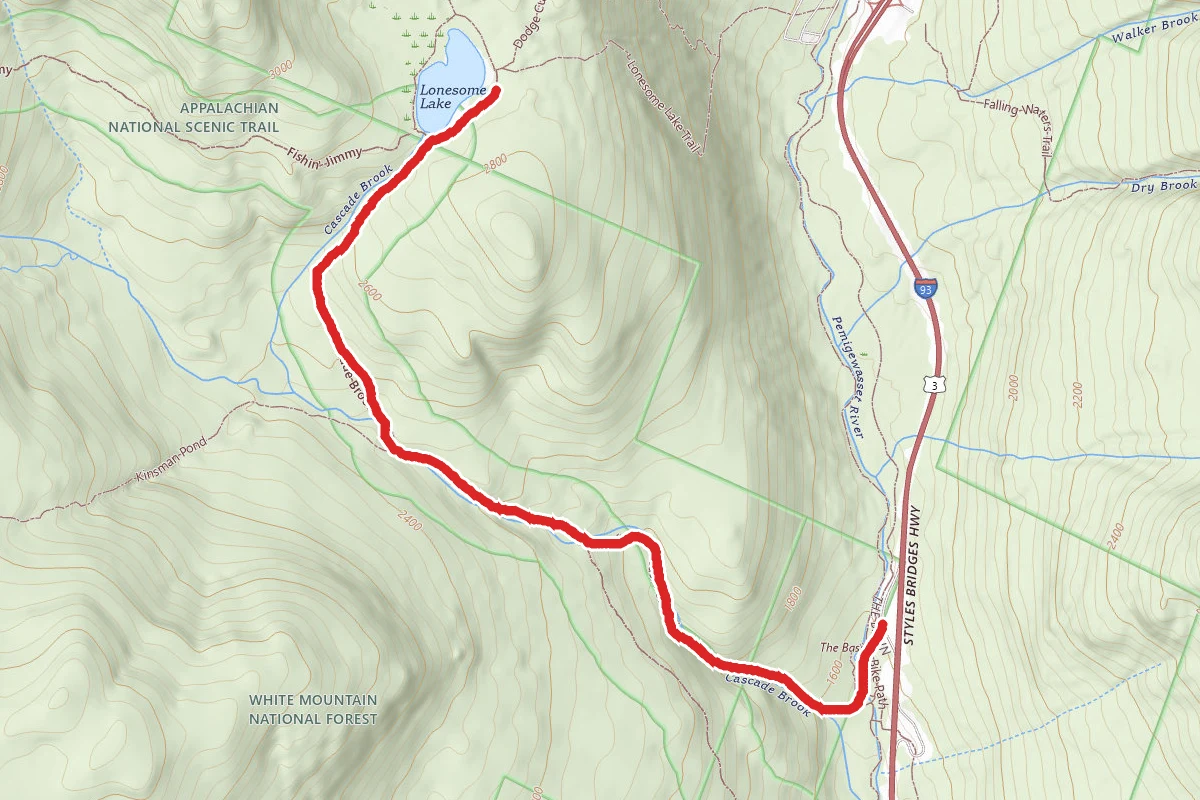 Cascade Brook Trail to Lonesome Lake