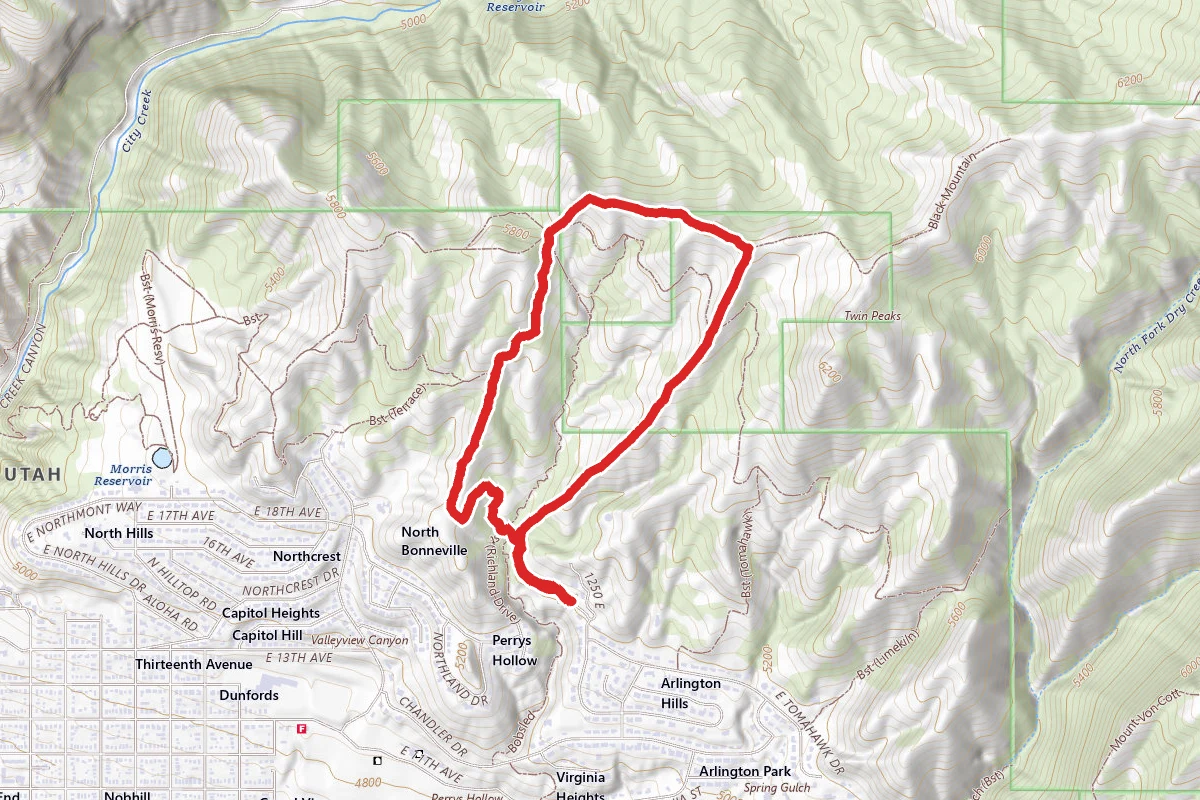 Valley View and Twin Peaks Trails Loop