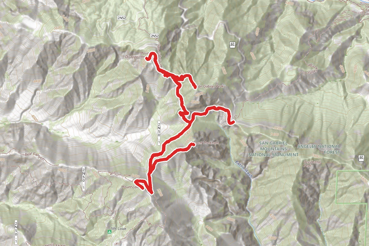 San Gabriel Peaks (San Gabriel, Mount Disappointment, Mount Lowe, Mount Markham)